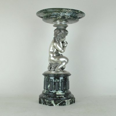 Putto, 19th-Century, Marble and Silver Bronze-SYQ-1146936