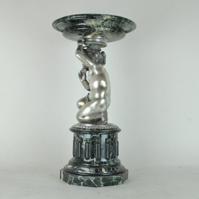 Putto, 19th-Century, Marble and Silver Bronze-SYQ-1146936