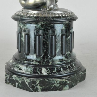 Putto, 19th-Century, Marble and Silver Bronze-SYQ-1146936