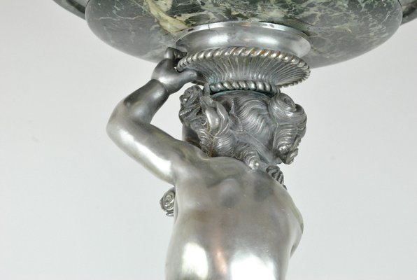 Putto, 19th-Century, Marble and Silver Bronze-SYQ-1146936