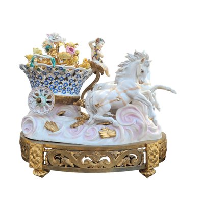 Putto Driving a Chariot of Flowers from Meissen, 19th Century-SYQ-2033197