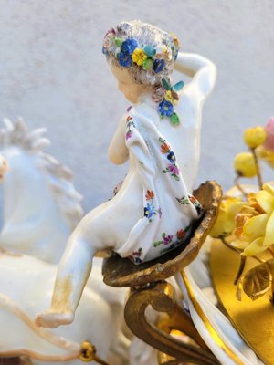 Putto Driving a Chariot of Flowers from Meissen, 19th Century-SYQ-2033197