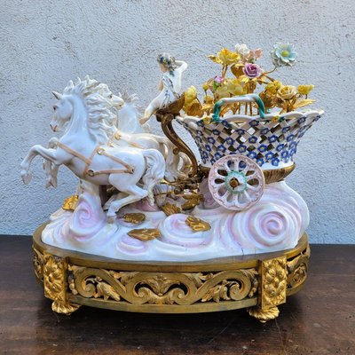 Putto Driving a Chariot of Flowers from Meissen, 19th Century-SYQ-2033197