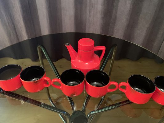 PV Tea Set in the style of Bitossi, Italy, 1970s, Set of 7-RTR-1806845