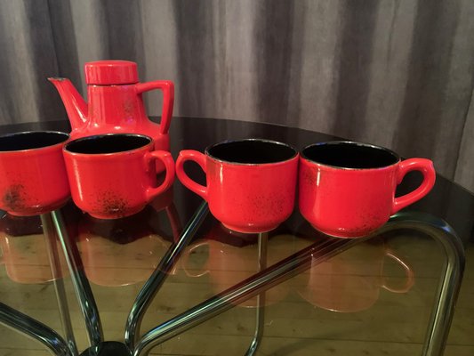 PV Tea Set in the style of Bitossi, Italy, 1970s, Set of 7-RTR-1806845