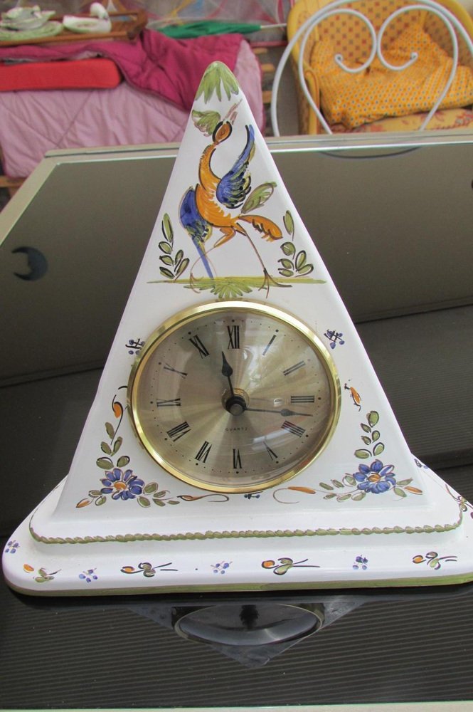 Pyramid clock in Martres Earthenware, 1970s