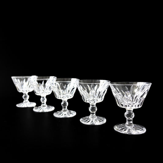 Pyramid Crystal Cherry Glasses by Fritz Kallenborg for Kosta Boda, Sweden, Set of 5