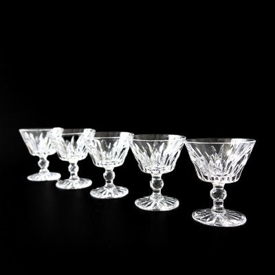 Pyramid Crystal Cherry Glasses by Fritz Kallenborg for Kosta Boda, Sweden, Set of 5-JKV-1787294