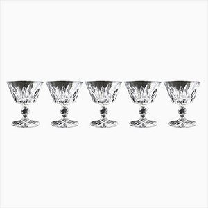 Pyramid Crystal Cherry Glasses by Fritz Kallenborg for Kosta Boda, Sweden, Set of 5-JKV-1787294