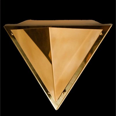 Pyramid Shaped Massive Brass Wall Lamp from OTHR, 1970s-VDW-1813978