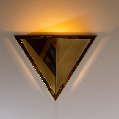 Pyramid Shaped Massive Brass Wall Lamp from OTHR, 1970s-VDW-1813978