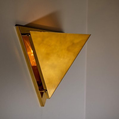 Pyramid Shaped Massive Brass Wall Lamp from OTHR, 1970s-VDW-1813978