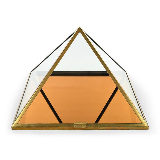 Pyramid Showcase Cabinet in Brass