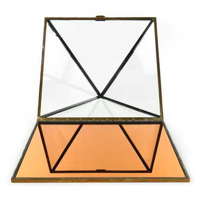 Pyramid Showcase Cabinet in Brass-NQ-955672