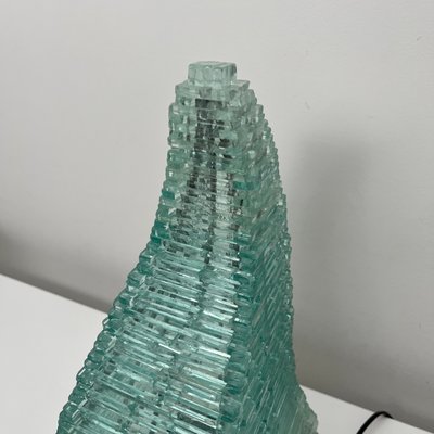 Pyramidal Table Lamp in Vintage Glass-XOM-2026019