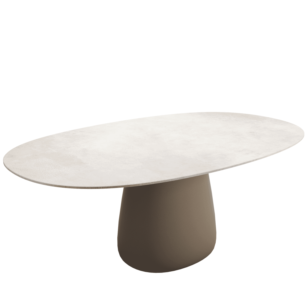 Cobble Table 190 cm Stoneware Ivory by Qeeboo