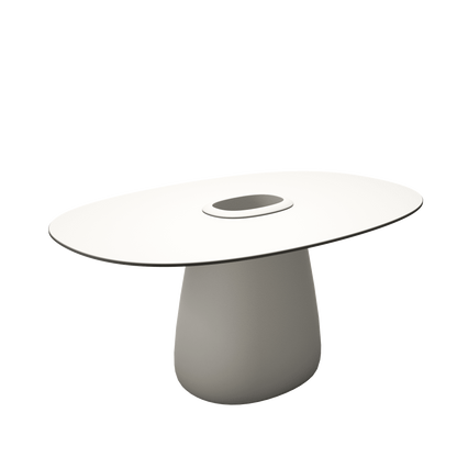 Cobble Table 160 Hpl Bucket by Qeeboo #Warm White Black Stratified
