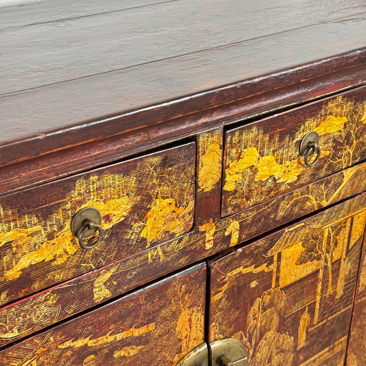 Qing Dynasty Lacquered Wood Sideboards, 1880s, Set of 2