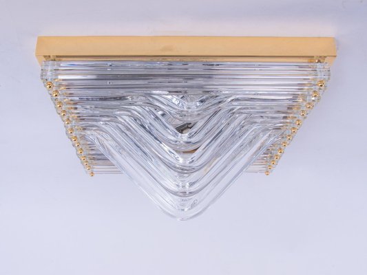 Quadriedri Curvati Murano Glass Flush Mount in the style of Venini, Italy, 1970s-DEK-2042656