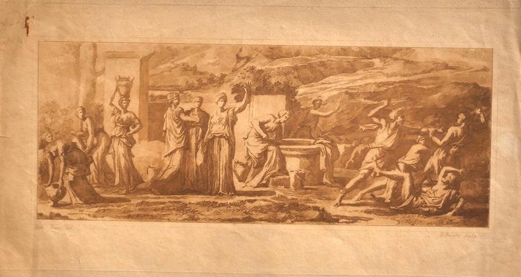 Quarrel - Original Etching by E. Rosotte after Poussin - 19th Century 19th Century-ZCI-759670