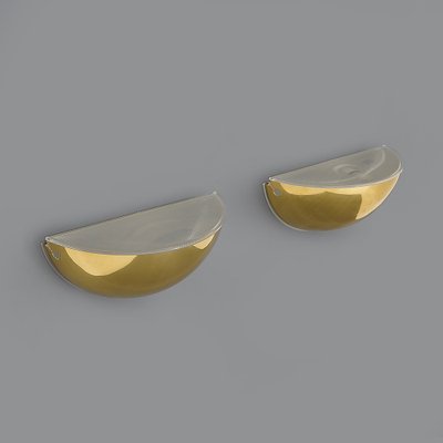 Quarto Brass Wall Lights by Tobia Scarpa for Flos, 1970s, Set of 2-EZ-1771241