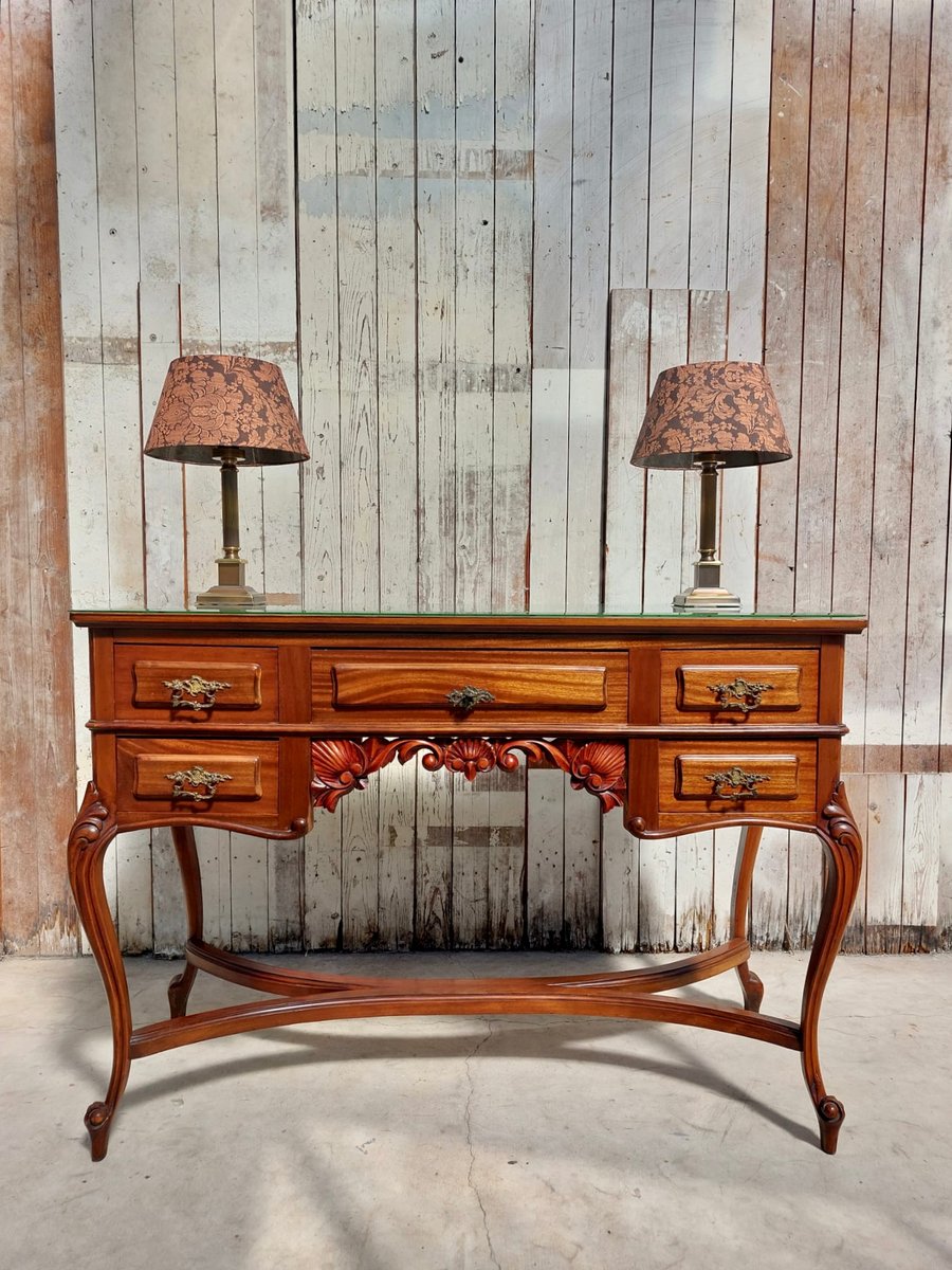 Queen Anne Revival Style Writing Table or Desk, 1960s