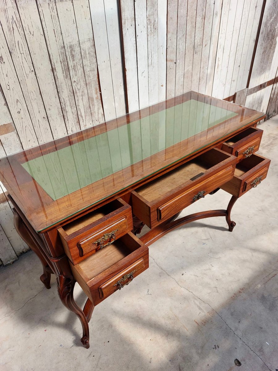 Queen Anne Revival Style Writing Table or Desk, 1960s