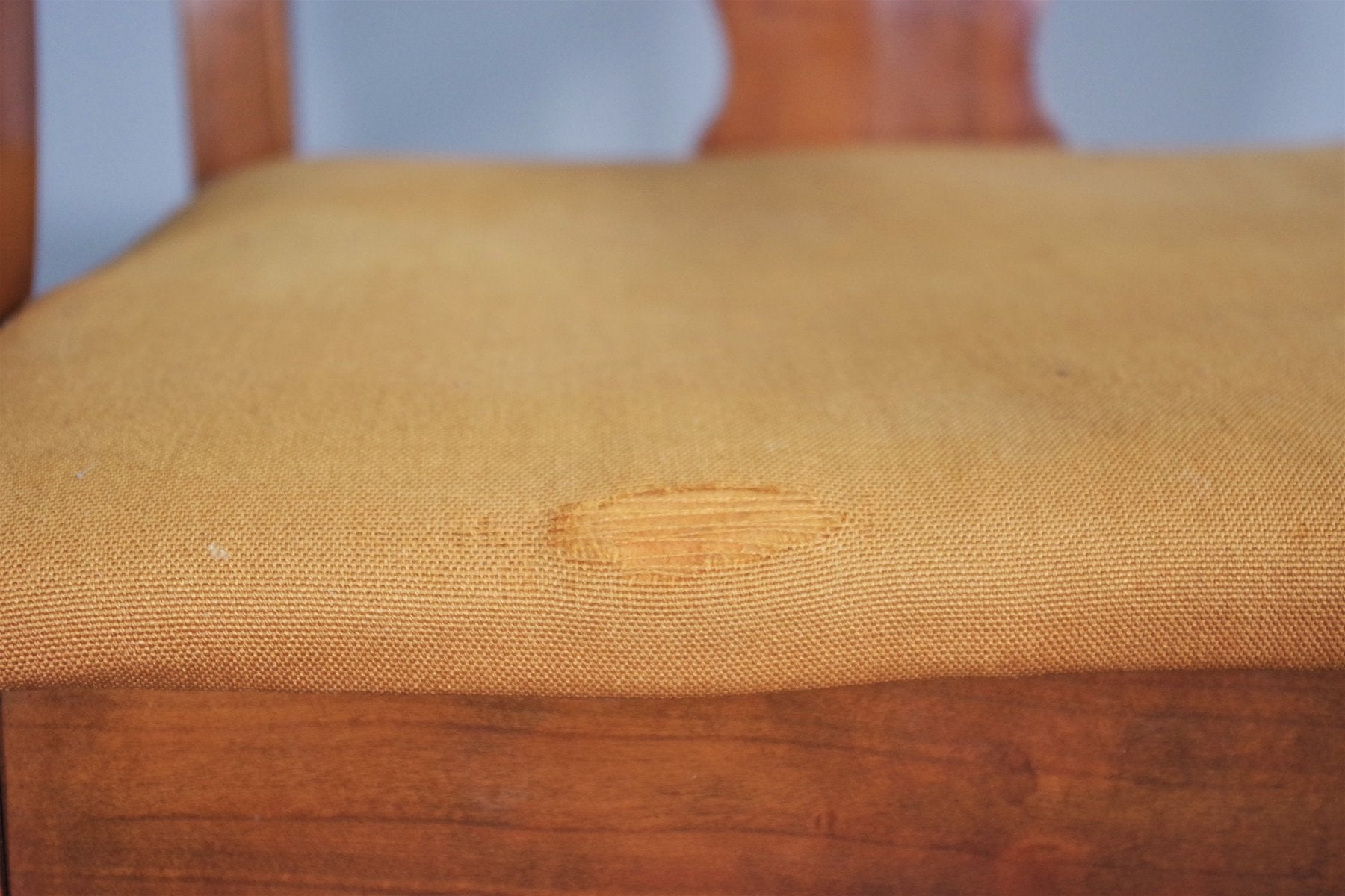 Queen Anne Style Mahogany & Leather Armchair, 1970s