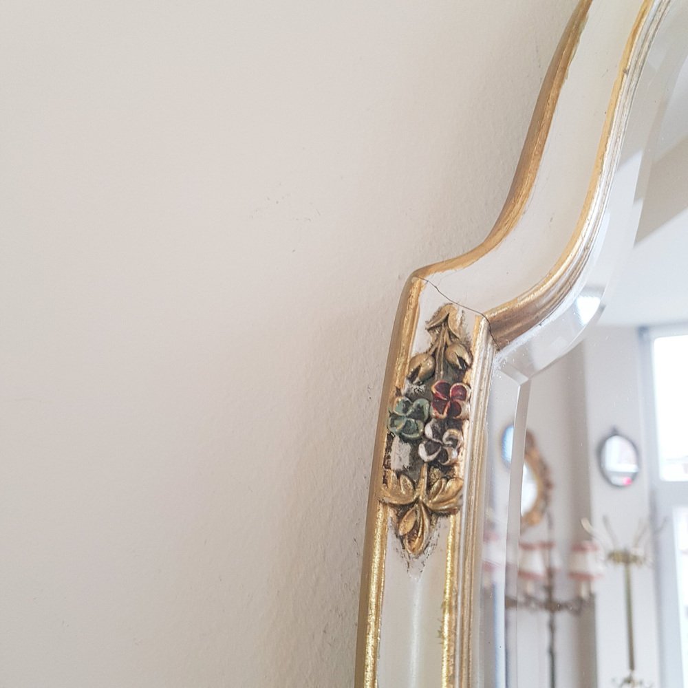 Queen Anne Style Oval Mirror with Bevelled Edges