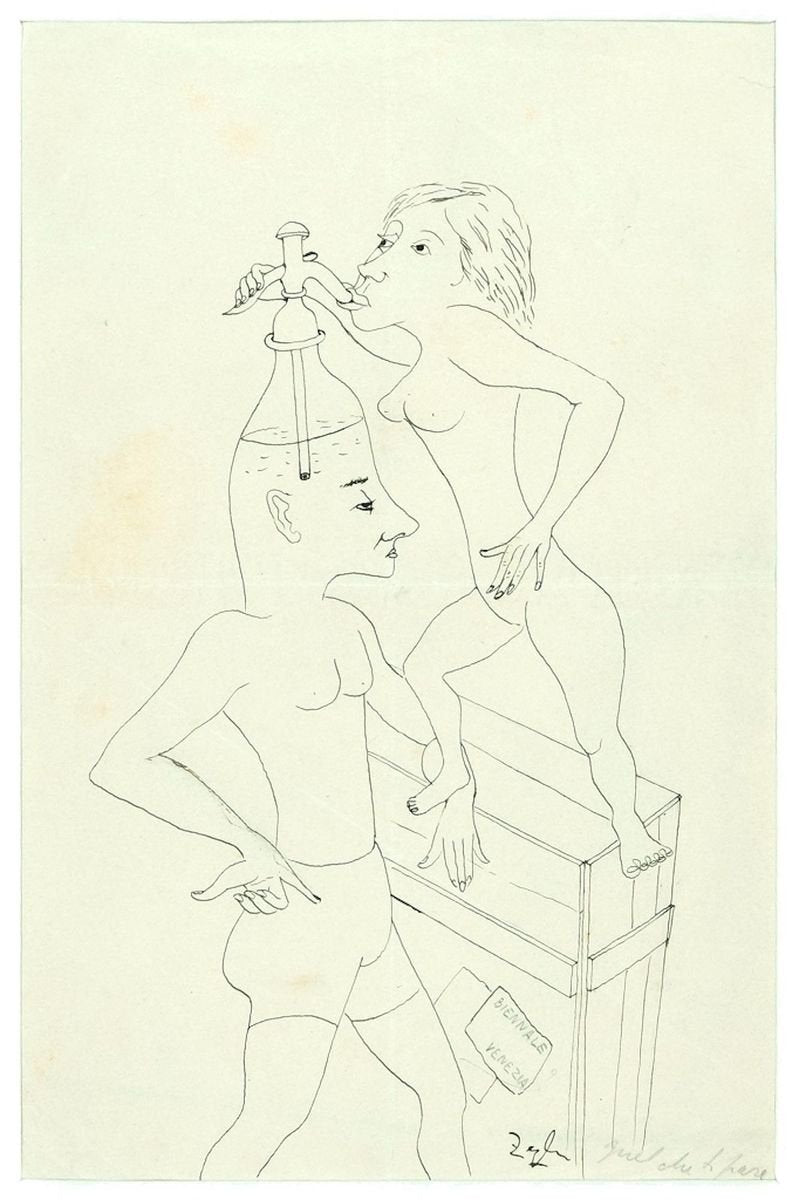 Quel che ti pare (Whatever you Want)-Original Ink drawing by Primo Zeglio-1950s 1950s