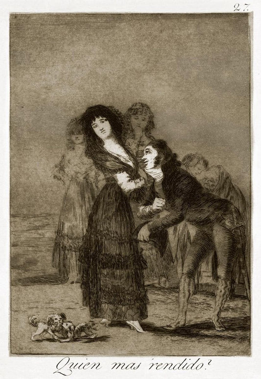 ¿Quién más rendido? - Origina Etching by Francisco Goya - 1868 1868