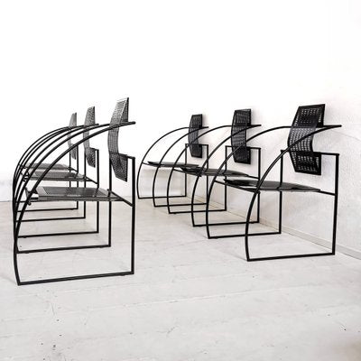 Quinta Armchairs in Metal by Mario Botta for Alias, 1985, Set of 6-PRS-1816891