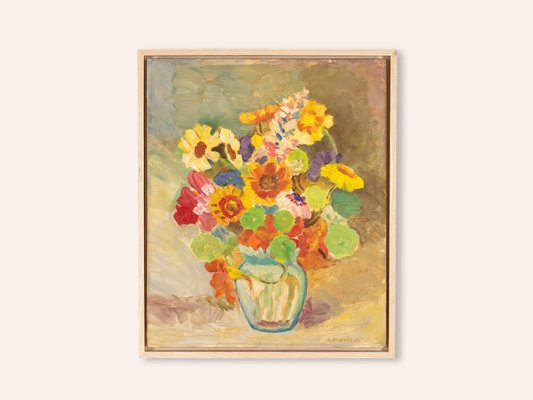 R. Anderberg, Colorful Bouquet of Flowers, 1938, Acrylic on Plate, Framed-GPP-1126439