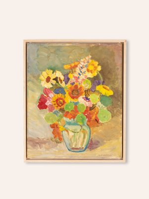 R. Anderberg, Colorful Bouquet of Flowers, 1938, Acrylic on Plate, Framed-GPP-1126439