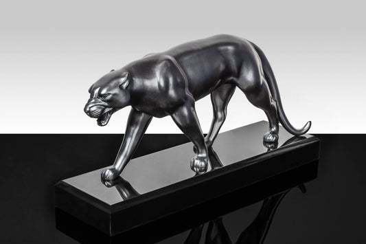 R. Rochard, Panther Sculpture, 1920s, Metal