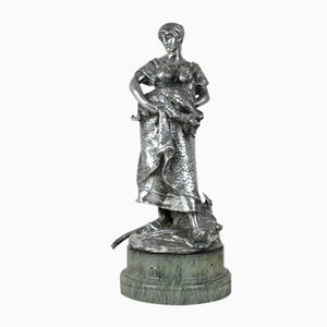 R Rozet, Agricultural Trophy, Early 20th Century, Silvered Christofle Bronze-SYQ-1386854