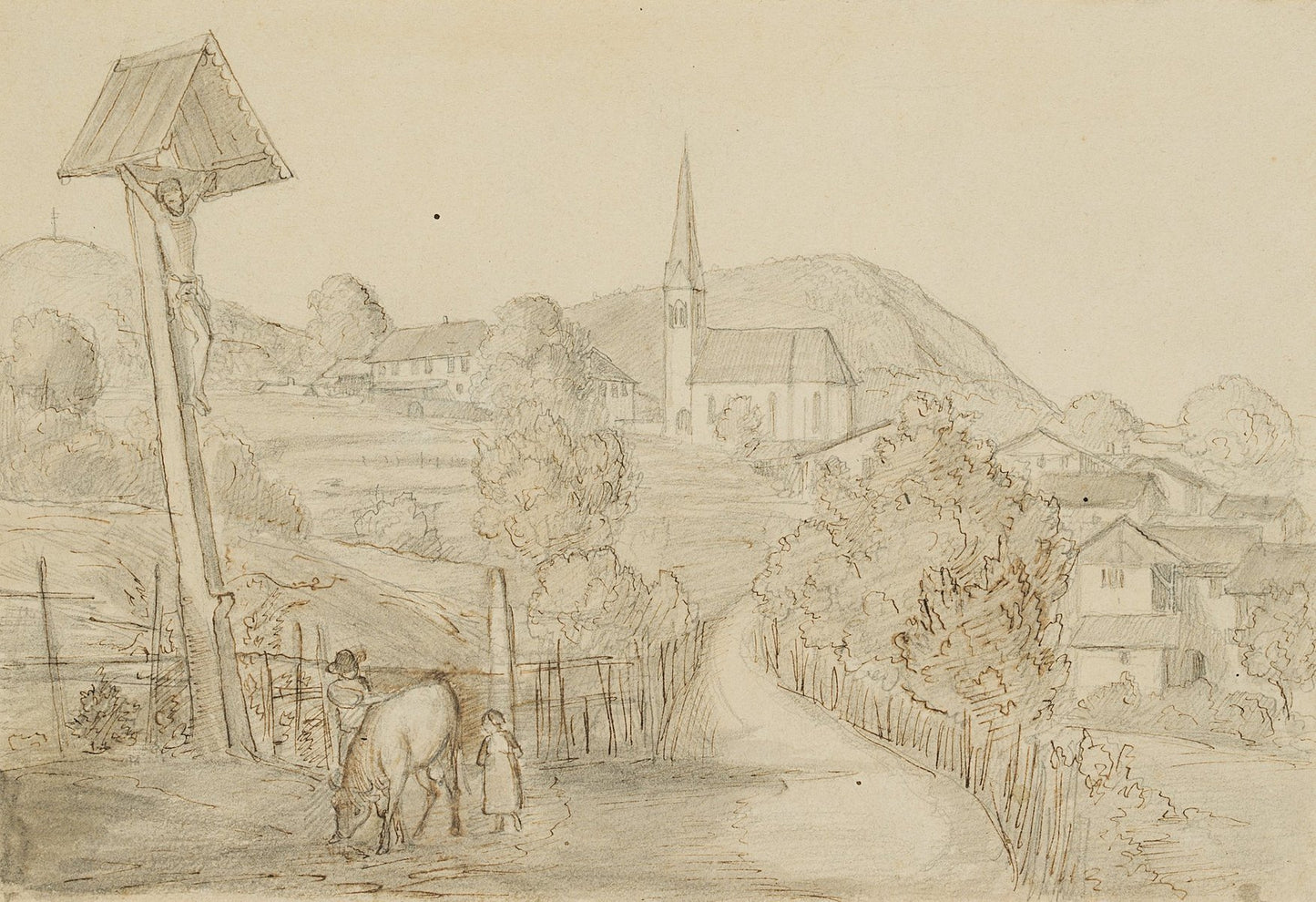 R. Wasmann, In South Tyrol, 19th-century, Pencil