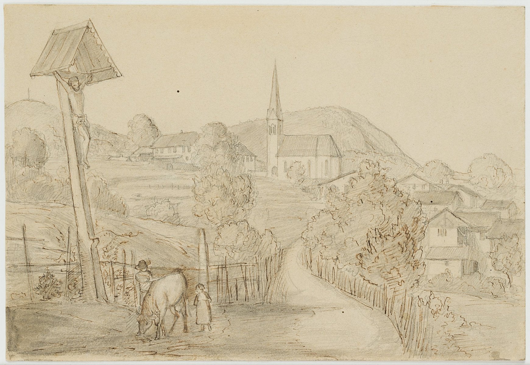 R. Wasmann, In South Tyrol, 19th-century, Pencil