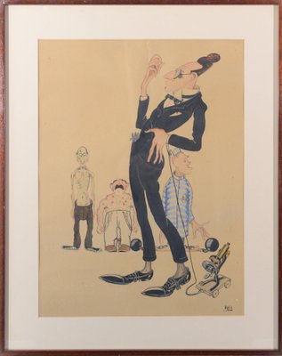 Raba, Bizarre Cartoon, 1926, Watercolor on Paper-AOI-1813080