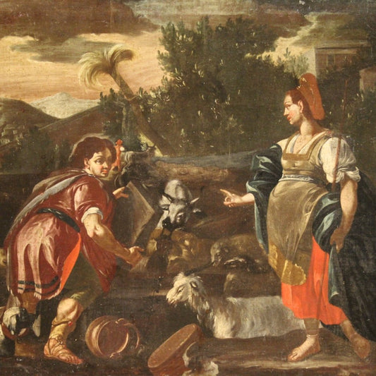 Rachel and Jacob at the Well, 1720, Oil on Canvas, Framed