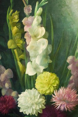 Radiant Flowers, Mid-20th Century, Oil on Canvas-AOI-1106926