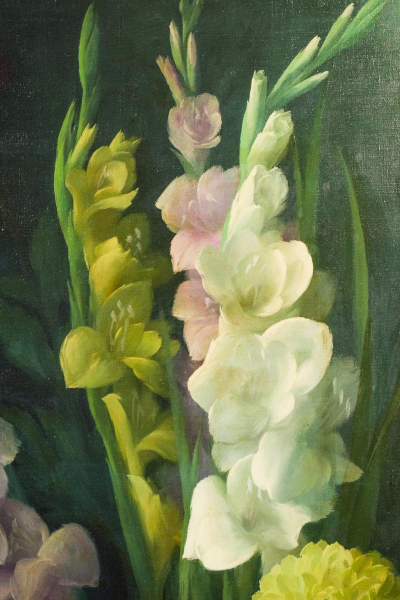 Radiant Flowers, Mid-20th Century, Oil on Canvas