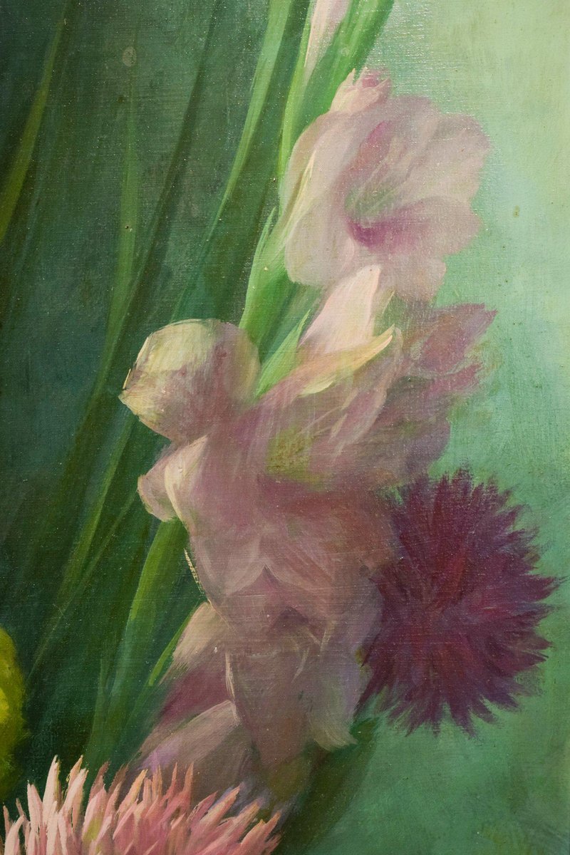 Radiant Flowers, Mid-20th Century, Oil on Canvas