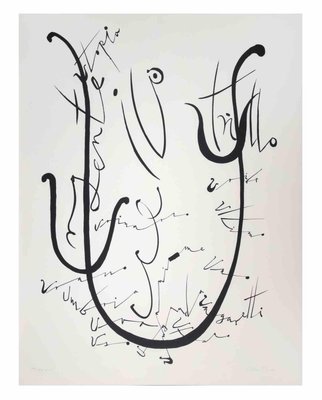 Rafael Alberti, Letter U, Lithograph, 1972-ZCI-2025121