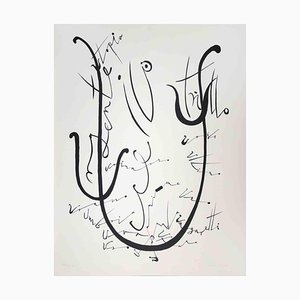 Rafael Alberti, Letter U, Lithograph, 1972-ZCI-2025121