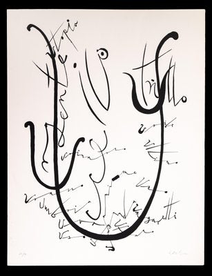 Rafael Alberti, Letter U, Original Lithograph, 1972-ZCI-1178802