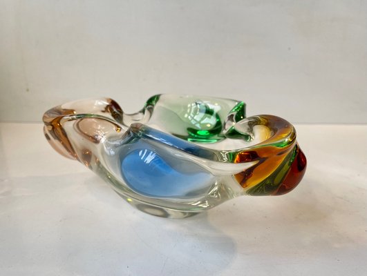 Rainbow Art Glass Dish by Frantisek Zemek for Mstisov, Czech, 1960s-LCR-1309517