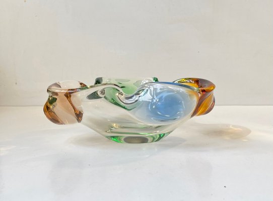 Rainbow Art Glass Dish by Frantisek Zemek for Mstisov, Czech, 1960s-LCR-1309517