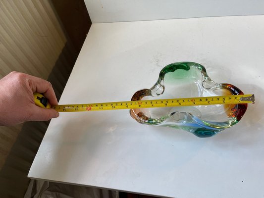 Rainbow Art Glass Dish by Frantisek Zemek for Mstisov, Czech, 1960s-LCR-1309517