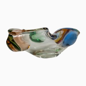 Rainbow Art Glass Dish by Frantisek Zemek for Mstisov, Czech, 1960s-LCR-1309517